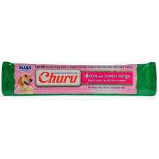 INABA (Інаба) Dog Churu Mousse With Chicken&Salmon - Ласощі для собак мус вершковий з куркою та лососем 14 г