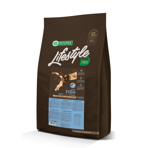 Nature`s Protection (Нэйчер Протекшн) Lifestyle Grain Free White Fish Sterilised Adult Cat - Сухой беззерновой корм для котов стерилизованных с белой рыбой 7 кг