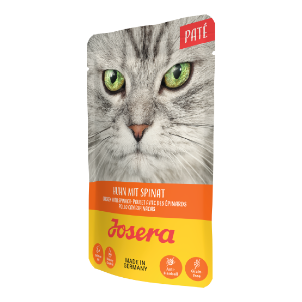 Josera (Йозера) Cat Grain Free Chicken & Spinach Pate Adult - Влажный беззерновой корм для взрослых котов паштет с мясом курицы и шпинатом 85 г