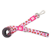 Max & Molly (Макс Молли) Short Leash Strawberry Dream XS - Поводок короткий для собак с принтом клубничная мечта