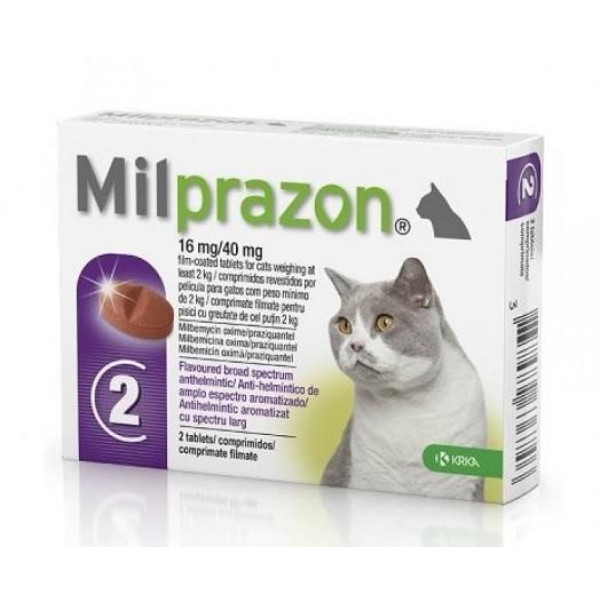 KRKA Milprazon - Таблетка против гельмитов для котов весом от 2 до 8 кг 1 шт.