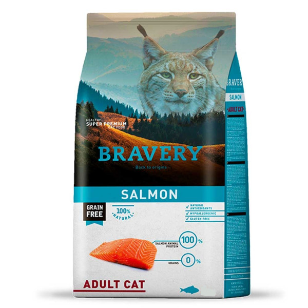 Bravery (Бравери) Cat Adult With Salmon - Сухой беззерновой корм для кошек 7 кг