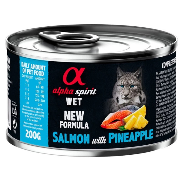 Alpha Spirit (Альфа Спирит) Salmon With Pineapple - Влажный корм для кошек с лососем и ананасом 200 г