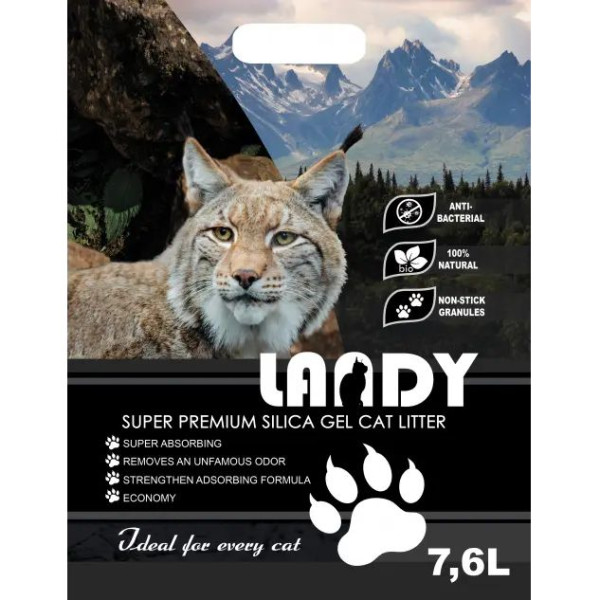 Landy (Ленди) Silica Gel Cat Litter - Наполнитель силикагелевый для кошачьих туалетов 7.6 л