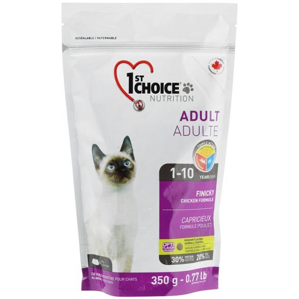 1st Choice (Фест Чойс) Cat Adult Finicky Chicken - Сухий корм для котів вибагливих до раціону 350 г
