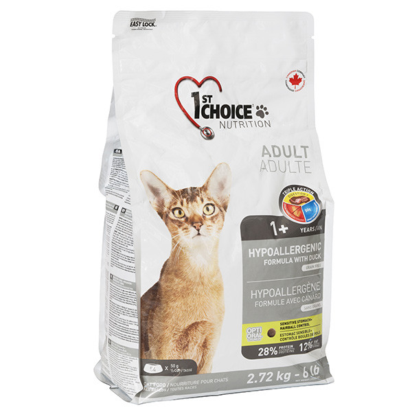 1st Choice (Фест Чойс) Cat Adult Hypoallergenic - Сухий корм для котів з особливими харчовими потребами з качкою 2.72 кг