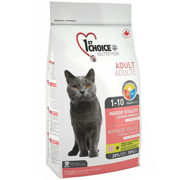 1st Choice (Фест Чойс) Cat Adult Indoor Vitality Chicken - Сухий корм для котів, що живуть у приміщенні 5.44 кг