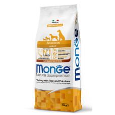 Monge (Монж) Dog Turkey, Rice & Potatoes Monoprotein Adult All Breeds - Сухий монопротеїновий корм для дорослих собак усіх порід з м’ясом індички, рисом та картоплею 12 кг