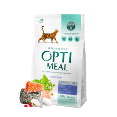 Optimeal (Оптимил) Cat Sterilised Salmon - Сухой корм для стерилизованных кошек с лососем 700 г