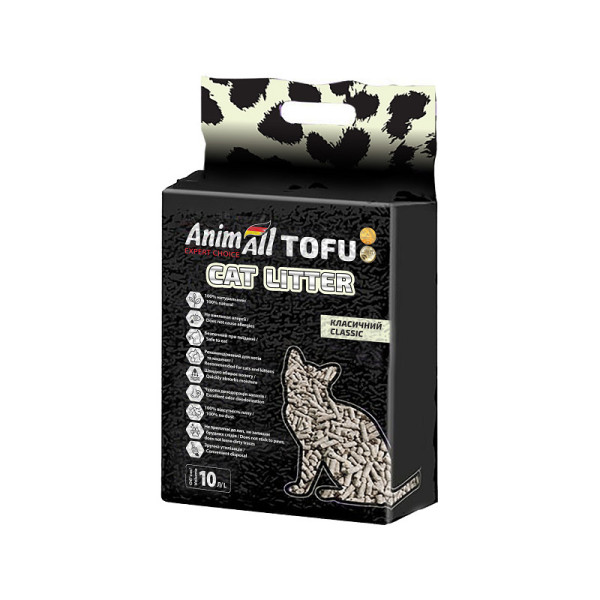 AnimAll (Энимал) Tofu Classic - Наполнитель соевый для кошачьих туалетов классический 10 л
