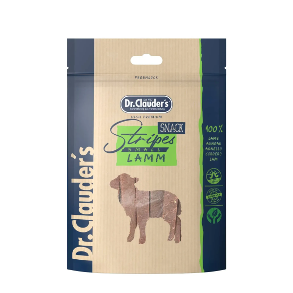 Dr.Clauder’s (Клаудер) Dog & Cat Grain Free Lamb Stripes Snack All Life Stages All Breeds - Лакомство беззерновое для котов и собак всех возрастов и всех пород тренировочные стрипсы с мясом ягненка 80 г
