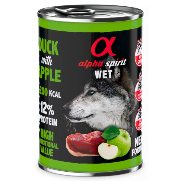 Alpha Spirit (Альфа Спирит) Duck With Green Apple - Влажный корм для собак с уткой и зеленым яблоком 400 г