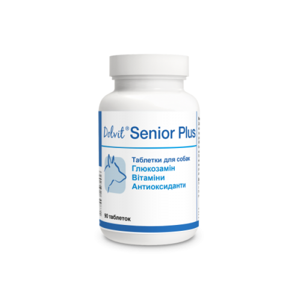 Dolfos (Долфос) Dog Dolvit Senior Plus - Витаминный комплекс для пожилых собак с глюкозамином, аргинином, витаминами, минералами и антиоксидантами 90 таб.