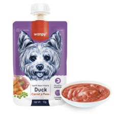 Wanpy (Ванпі) Dog Duck Carrot&Pea - Рідкий корм для собак з качкою, морквою та горохом 90 г