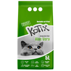 Kotix (Котикс) Bentonite Aloe Vera - Бентонитовый наполнитель для кошачьего туалета с ароматом алоэ вера 5 л