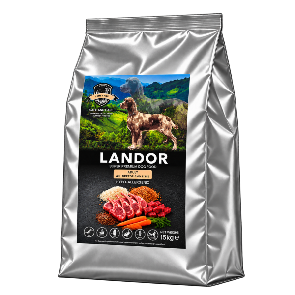 Landor (Ландор) Dog Lamb & Rice Hypoallergenic Adult All Breeds - Сухой гипоаллергенный корм для взрослых собак всех пород с ягнёнка и рисом 15 кг