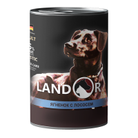 Landor Adult Dog Lamb And Salmon - Влажный корм для взрослых собак всех пород с ягненком и лососем 0.4 кг
