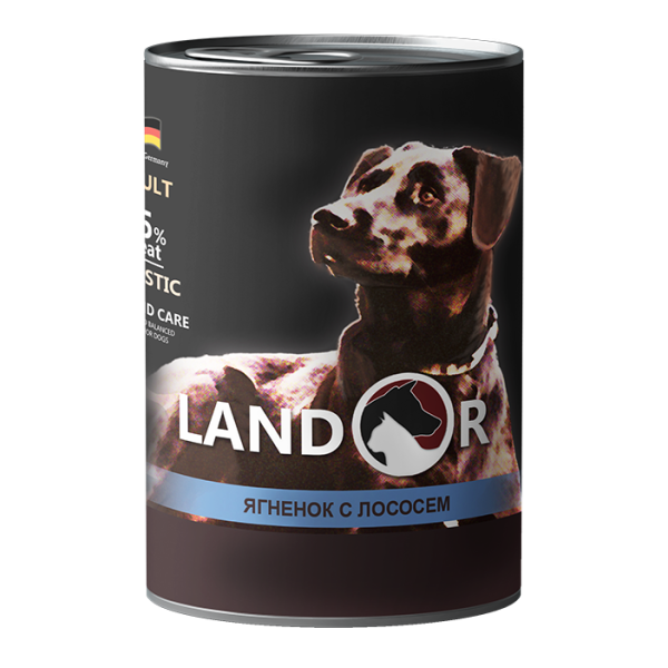 Landor Adult Dog Lamb And Salmon - Вологий корм для дорослих собак усіх порід з ягням та лососем 0.4 кг