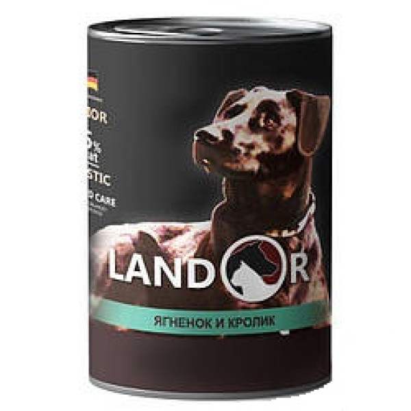 Landor Senior Dogs Lamb And Rabbit - Вологий корм для літніх собак усіх порід з ягням та кроликом 0.4 кг