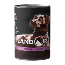 Landor Adult Dog Lamb And Turkey - Вологий корм для дорослих собак усіх порід з ягням та індичкою 0.4 кг
