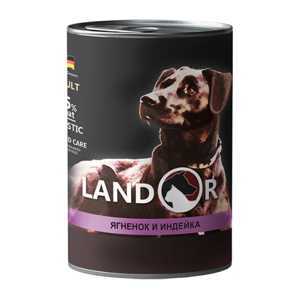 Landor Adult Dog Lamb And Turkey - Вологий корм для дорослих собак усіх порід з ягням та індичкою 0.4 кг