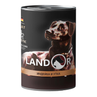 Landor Adult Dog Turkey And Duck - Вологий корм для дорослих собак усіх порід з індичкою та качкою 0.4 кг