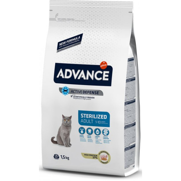 Advance Cat Sterilized Turkey - Сухий корм для дорослих стерилізованих котів з індичкою 1.5 кг