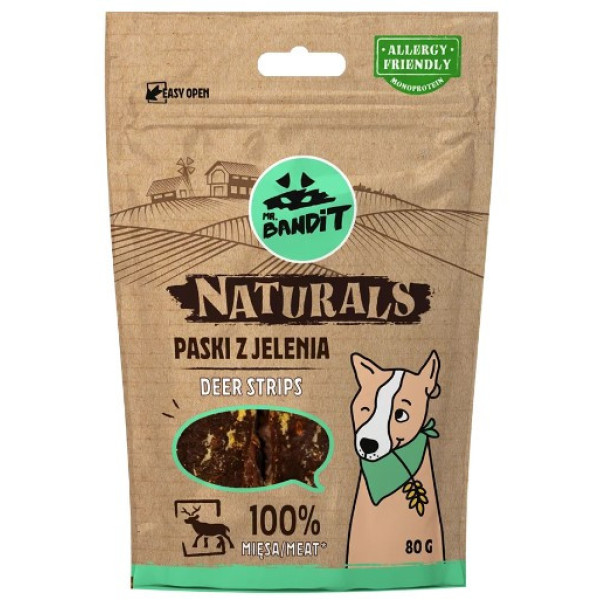 Mr. Bandit (Мр. Бандит) Dog Naturals Stripes Deer - Лакомство для собак полоски с олениной 80 г