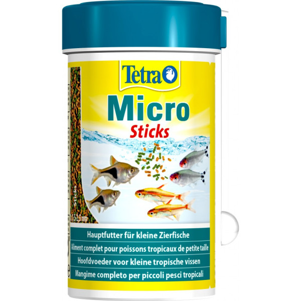 Tetra (Тетра) Micro Sticks - Корм для аквариумных мелких рыбок микропалочки 100 мл