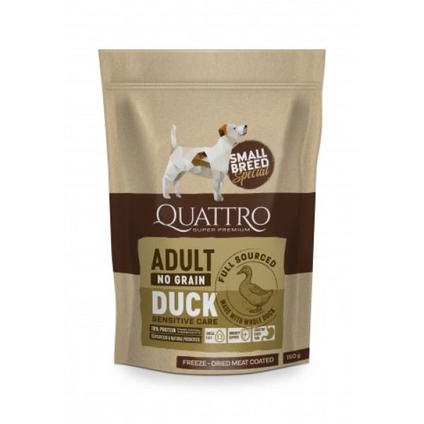 Quattro (Кватро) Dog Small Breed With Duck - Сухой корм для собак малых пород с уткой 150 г