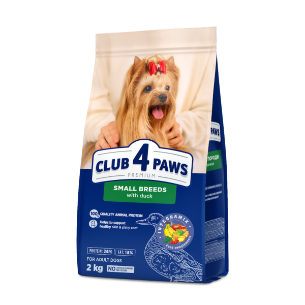 Club 4 Paws (Клуб 4 Лапы) Dog Premium Small Breeds Duck - Сухой корм для собак древесных пород с уткой 2 кг