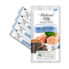 Natural Kitty (Нейчерал Кітті) Creamy Treats Tuna with Chia Seed - Кремові ласощі для котів з тунцем і насінням чіа 4х12 г