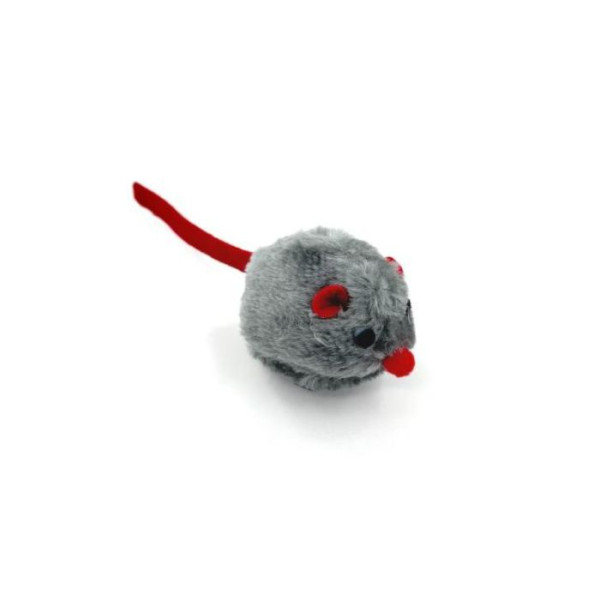 Hippie Pet (Хиппи Пэт) Cat Toy Mouse with Tail Gray - Игрушка для котов мышка с перьями серая 6 см