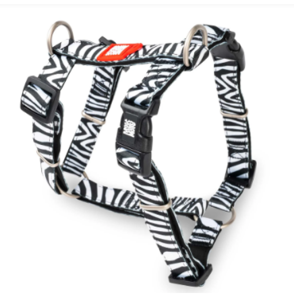 Max & Molly (Макс Молли) H-Harness Zebra XS - Шлея для собак с принтом зебра