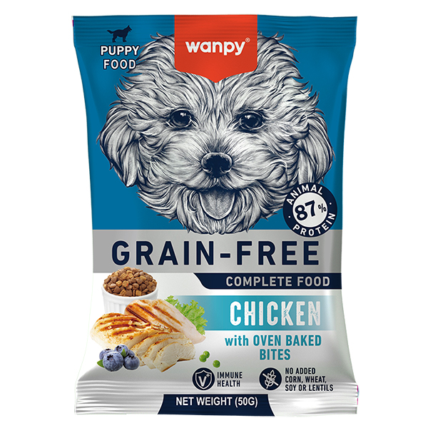 Wanpy (Ванпи) Dog Grain Free Chicken Puppy All Breed - Сухой беззерновой корм для щенков всех пород с мясом курицы 50 г