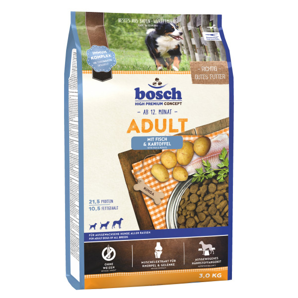 Bosch (Бош) HPC Adult Dog Fish&Potato - Сухой корм для взрослых собак всех пород рыба с картошкой 3 кг