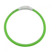 Croci (Кроки) - Ошейник для собак крупных пород с LED подсветкой с подзарядкой USB зеленый L 55 СМ