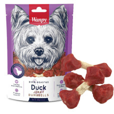 Wanpy (Ванпі) Duck Jerky Dumbbells Dog - Ласощі для собак, кістка-гантель з в'яленою качкою 100 г