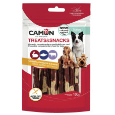 Camon (Камон) Dog Treats Strips With Rabbit, Cod&Beef Skin - Ласощі для собак сріпси з кроликом, тріскою та яловичою шкірою  100 г