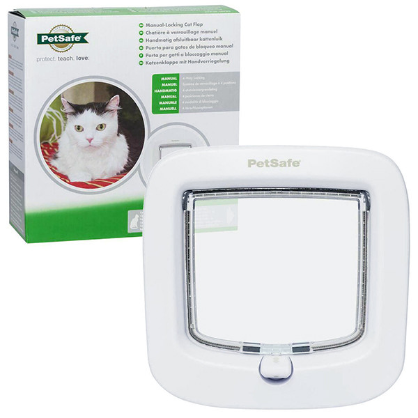 PetSafe (Петсейф) Staywell Manual-Locking Cat Flap - Дверцята з механічним замком для котів 219х219 мм, біла