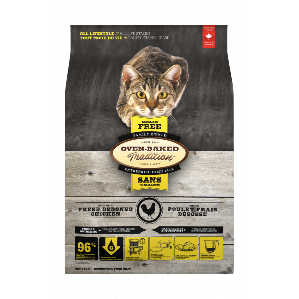 Oven-Baked (Овен-Бэйкд) Tradition Grain Free Cat Adult Chicken- Сухой беззерновой корм для взрослых котов с мясом курицы 4.54 кг