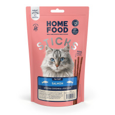 Home Food (Хоум Фуд) Cat Grain Free Salmon Meat Strips All Life Stages - Ласощі беззернові для котів будь-якого віку м’ясна соломка з м’ясом лосося 40 г