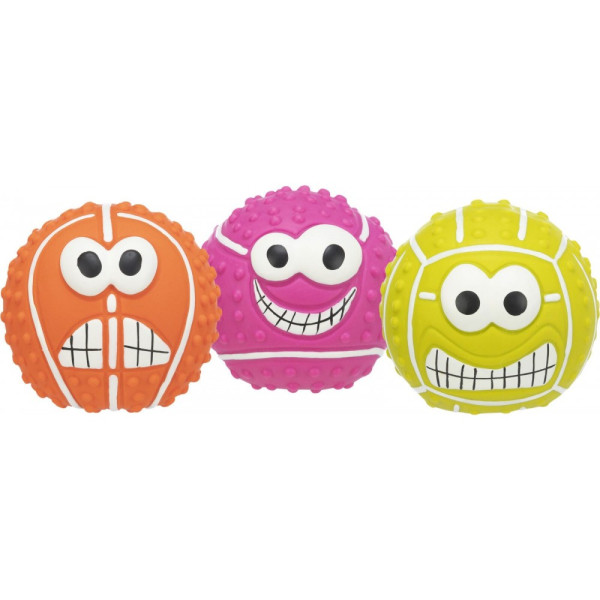 Trixie (Трикси) Toy Ball with a Face - Мяч-рожица с пищалкой для собак 7 см