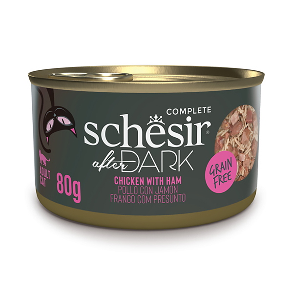 Schesir (Шезир) Cat After Dark Chicken&Ham - Влажный корм для кошек с курицей и ветчиной в бульоне 80 г