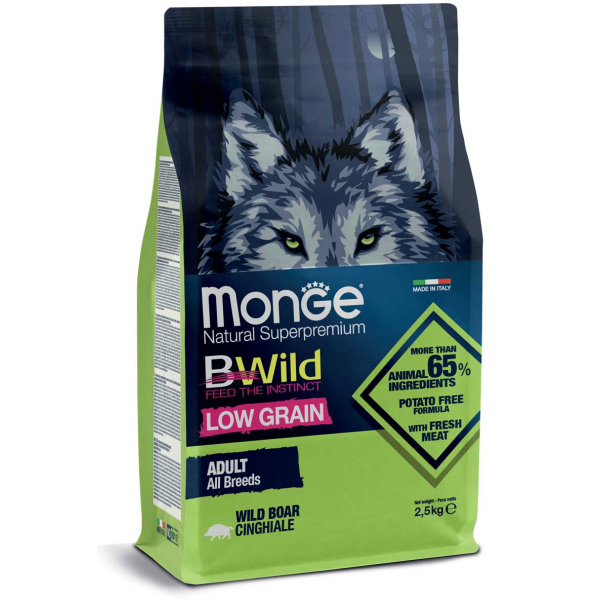Monge (Монж) Bwild Dog All Breed Low Grain Wild Boar Сухой корм для собак всех пород с диким кабаном 2.5 кг