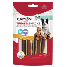 Camon (Камон) Dog Treats Jerky With Chicken On Beef Skin - Ласощі для собак джерки з куркою на яловичій шкірі 100 г
