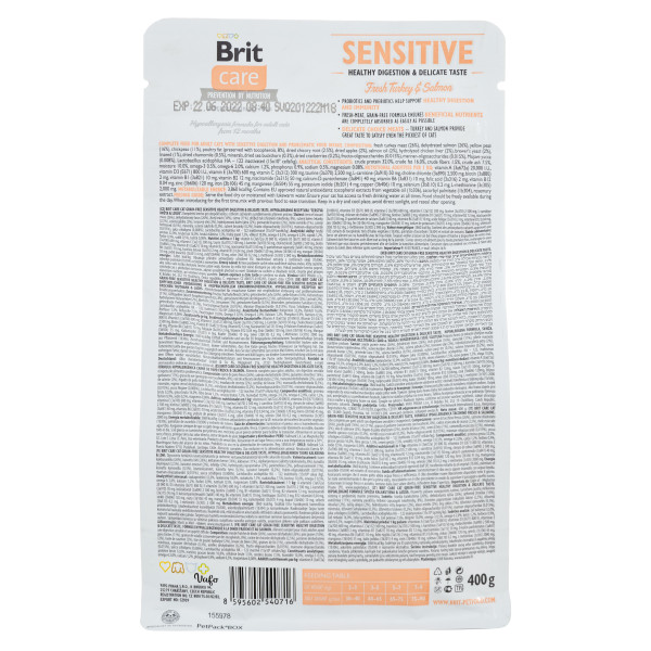 Brit Care (Брит Кеа) Sensitive HDigestion - Сухой беззерновой корм для кошек с чувствительным ЖКТ 0.4 кг