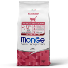 Monge (Монж) Cat Beef Monoprotein Kitten - Сухий монопротеїновий корм для кошенят, вагітних та годуючих котів з м’ясом яловичини 1.5 кг