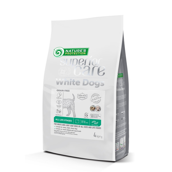 Nature\'s Protection (Натур Протекшн) Superior Care White Dogs Grain Free Insect All Sizes and Life Stages - Сухой беззерновой корм для собак всех размеров и возрастов с белками насекомых 4 кг