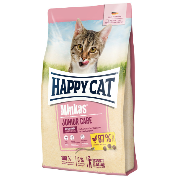 Happy Cat (Хепи Кет) Minkas Poultry Junior - Сухой корм для котят возрастом от 4 до 12 месяцев с мясом птицы 10 кг